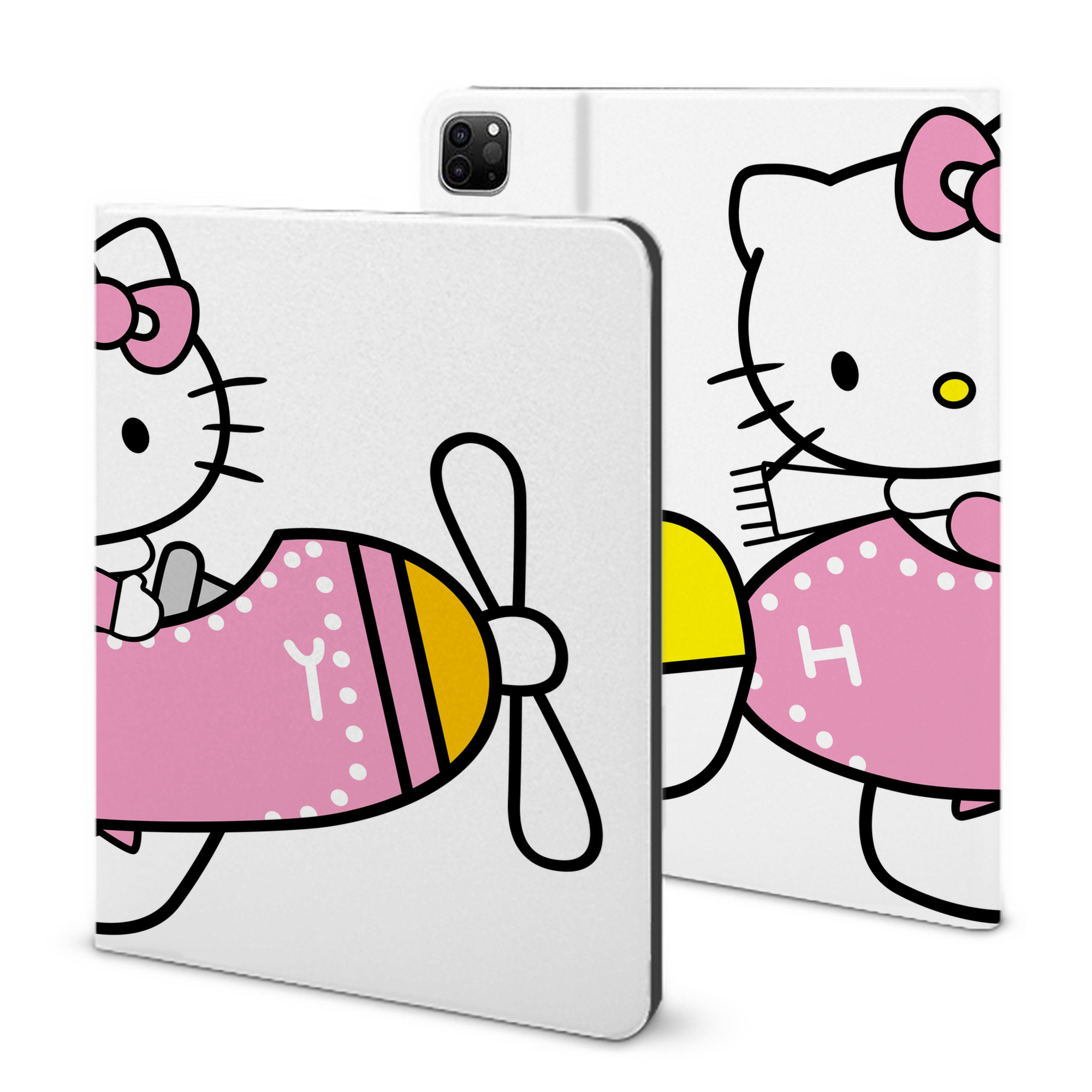 （画像用） Hello Kitty ハローキティ IPad ケース ブック型 PUレザー TPU 耐衝撃 軽量 薄型 ペン収納なし 全面保護 IPad 各モデル対応
